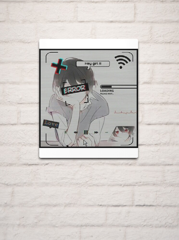 Error Glitch - Sad Anime Girl | Art Board Print