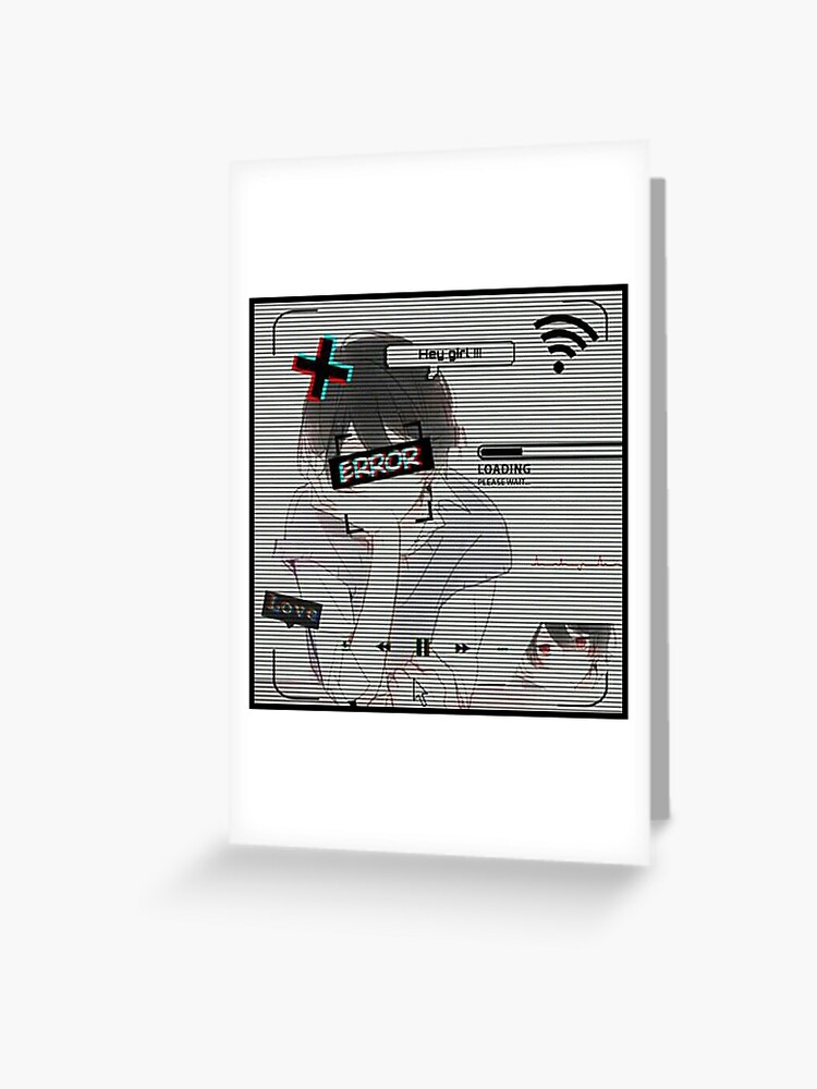 Error Glitch - Sad Anime Boy | Art Board Print