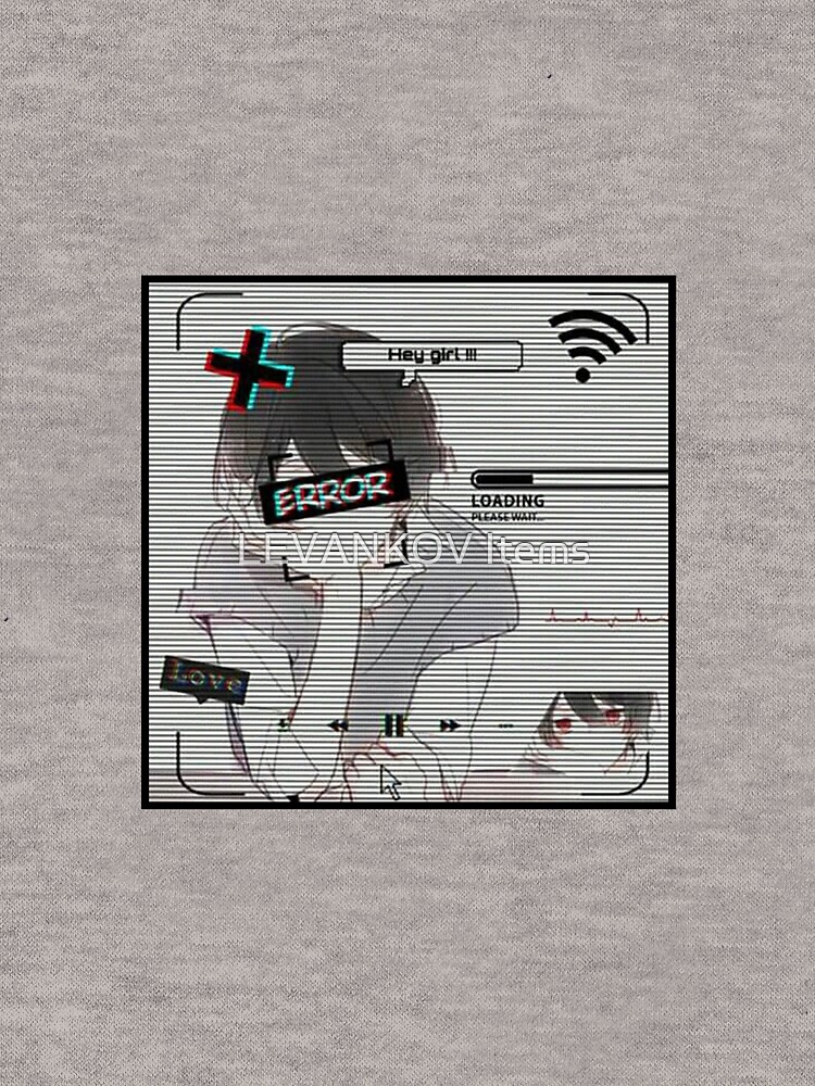 Error Glitch - Sad Anime Boy Art Board Print for Sale by LEVANKOV Items