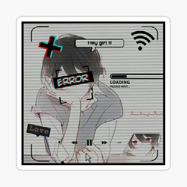 Error Glitch - Sad Anime Boy | Postcard