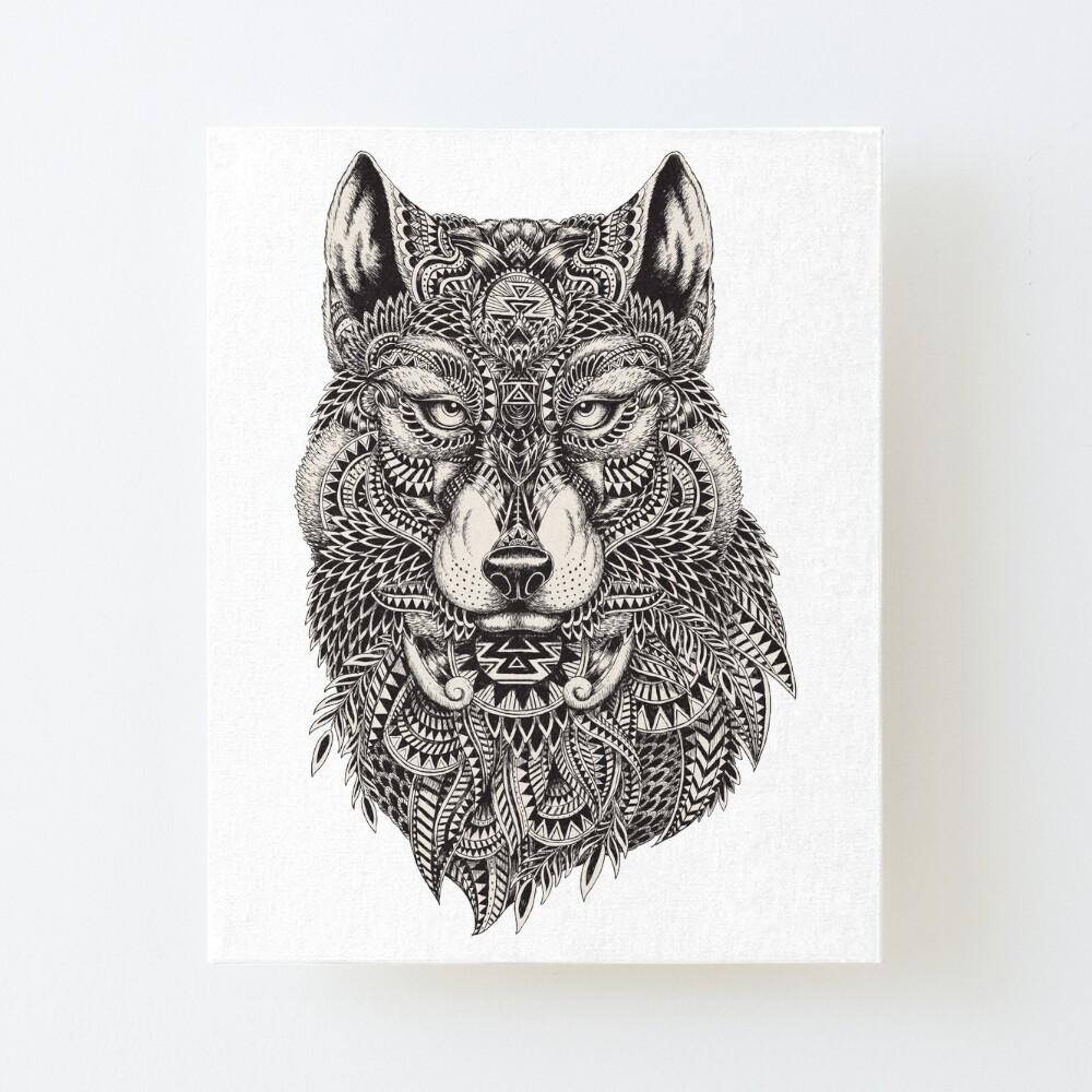 Tribal Wolf Illustration Art Board Print By Harshaldesai Redbubble