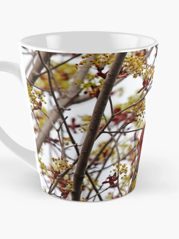 Thumbnail 3 of 4, Coffee Mug, Northern Cardinal In Spring Maple Tree designed and sold by Debbie Oppermann.