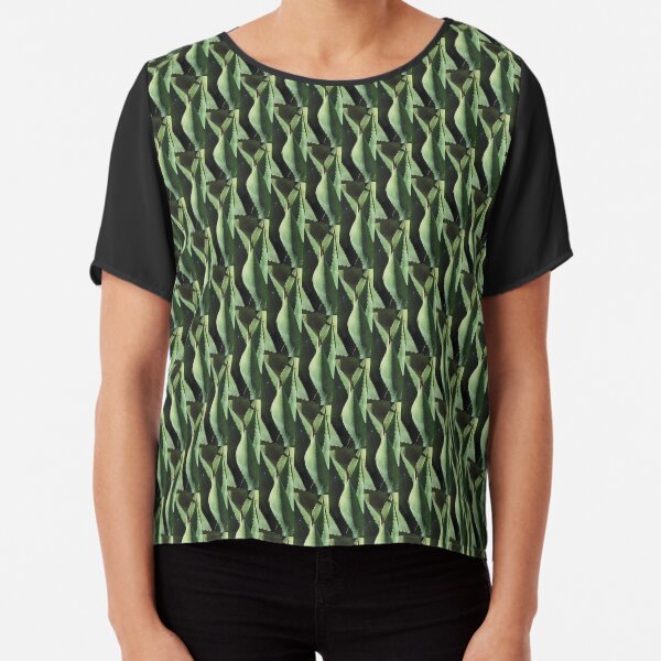 Agave Plant Leaf Design Chiffon Top
