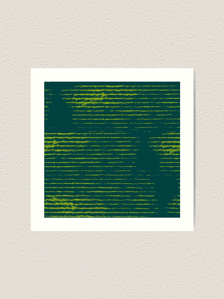 Alternate view of Emerald green grungy stripes Art Print
