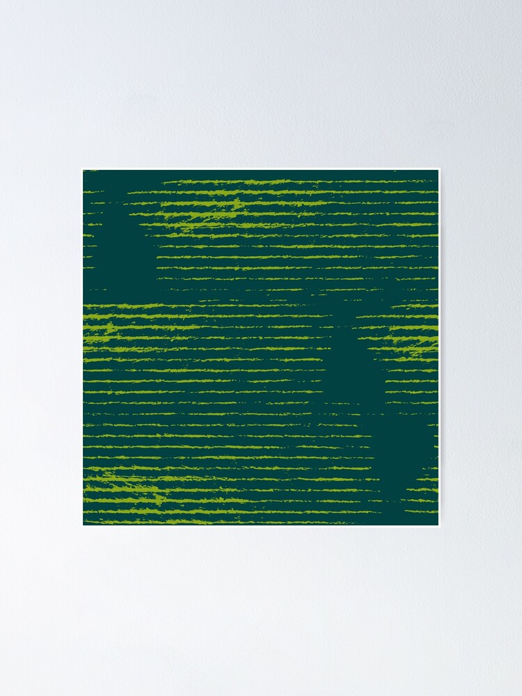 Alternate view of Emerald green grungy stripes Poster