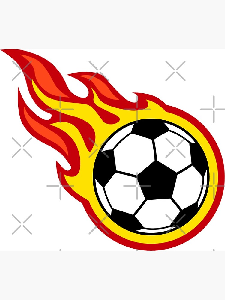 Sticker mural Ballon de foot en flamme