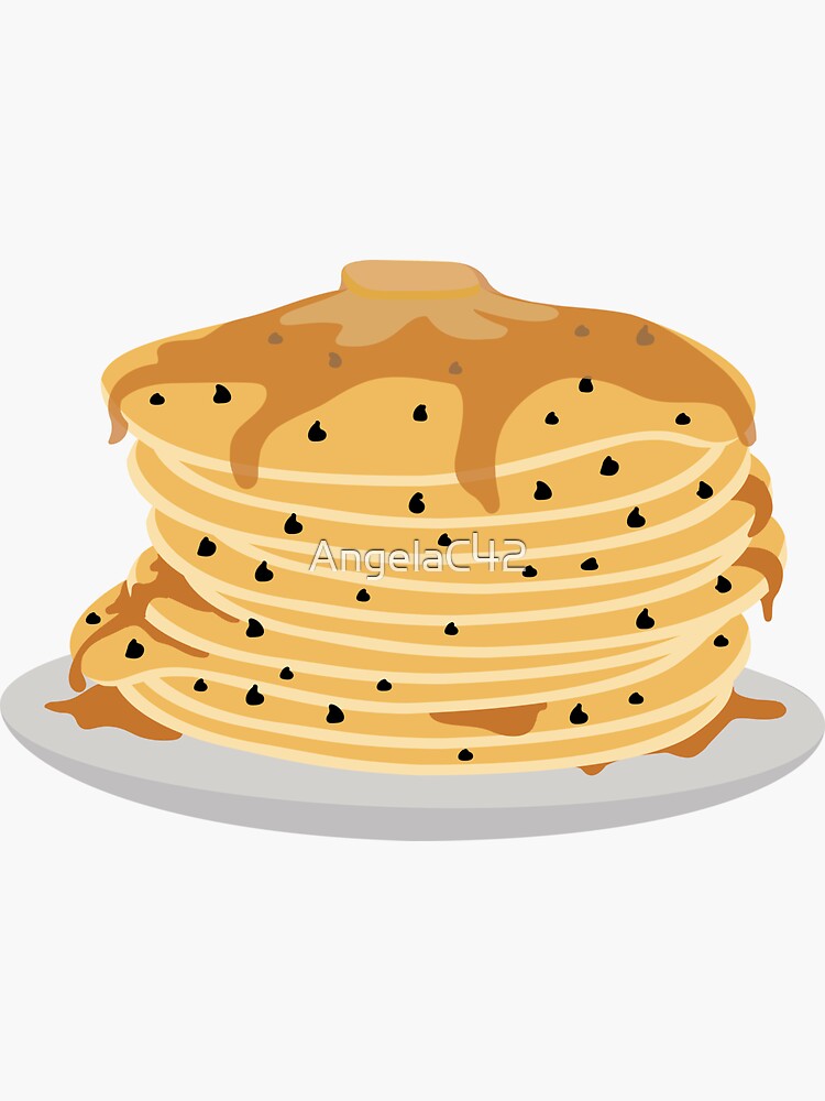 "Chocolate Chip Pancakes" Sticker by AngelaC42 Redbubble