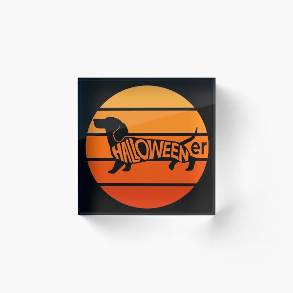 Item preview, Dachshund Halloween Vintage Retro Silhouette Design designed and sold by Midlife50.