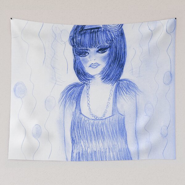 Item preview, Blue Party Girl Flapper designed and sold by blayzeink.