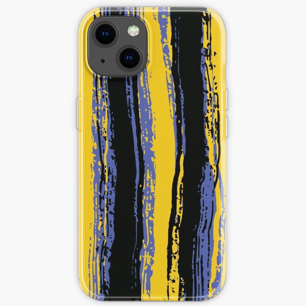 Blue, Black & Yellow Stripes iPhone Soft Case