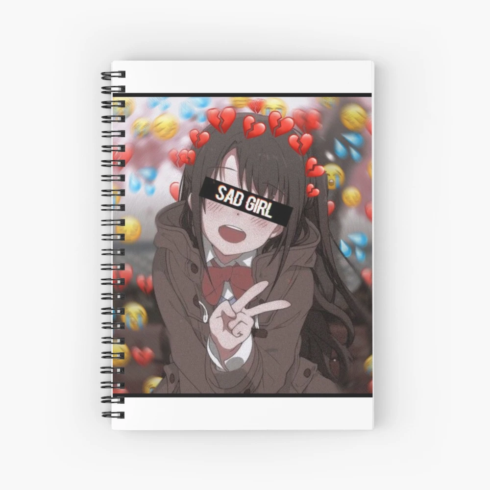 Sad Anime Girl Spiral Notebook for Sale by LEVANKOV Items