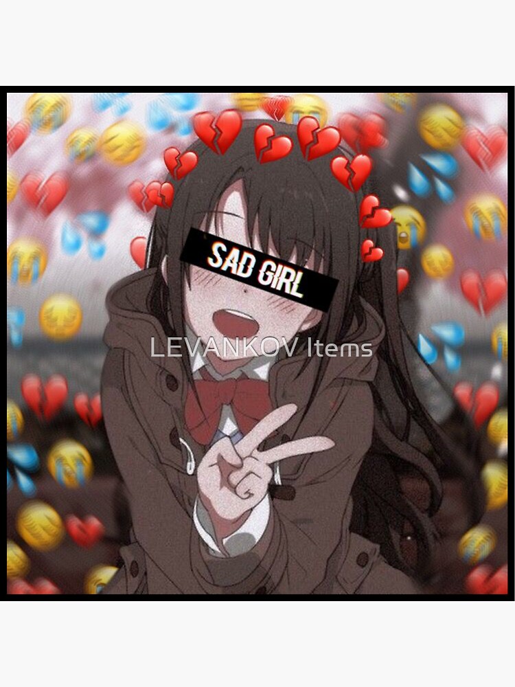 Sad Anime Girl Metal Print for Sale by LEVANKOV Items