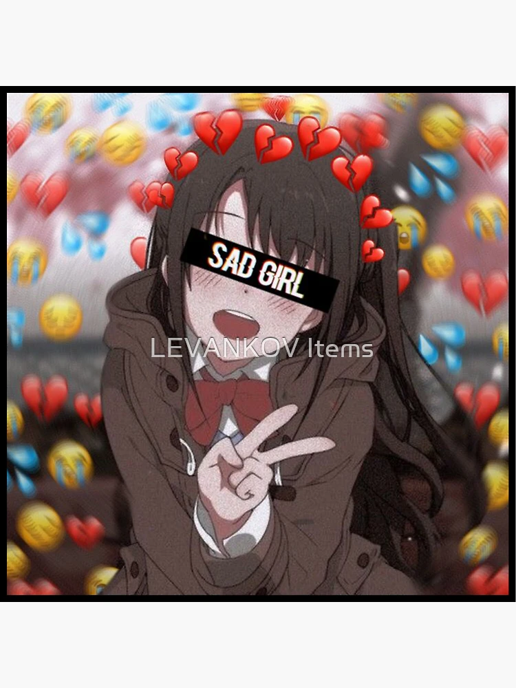 Anime Girl Sad Magnet for Sale by InsecurePuppet