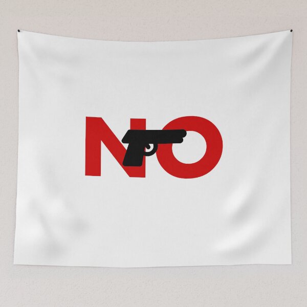 Item preview, Big No in Background Anti-Gun Message Gun Control Light-Color designed and sold by TinyStarAmerica.