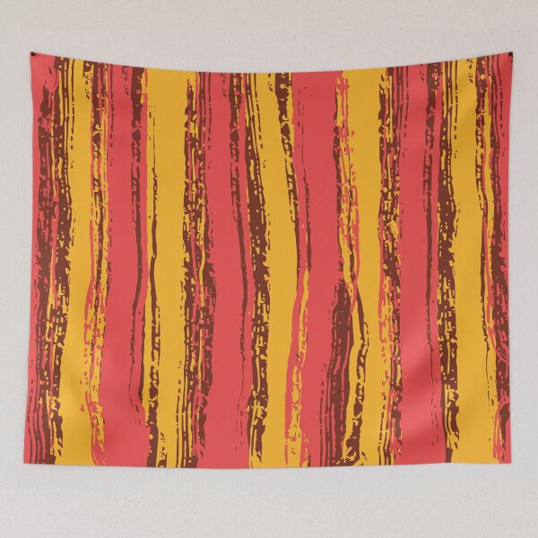Item preview, Salmon Pink, Brown & Dark Yellow Stripes designed and sold by Mia Harper Design.