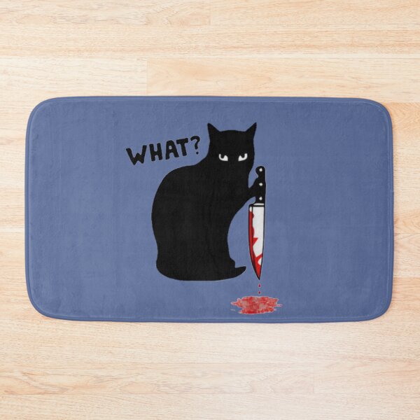 Artikelvorschau, Katze was? Mörderische schwarze Katze mit Messer-Halloween-Geschenk entworfen und verkauft von amethystdesign.