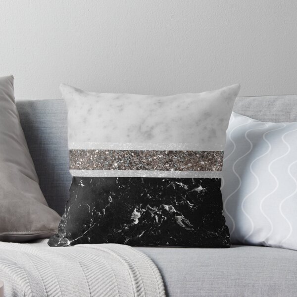 Item preview, White and Black Marble Silver Stripe Glam #1 (Photo of Glitter Only - Not Reflective) designed and sold by Anita's & Bella's Art.