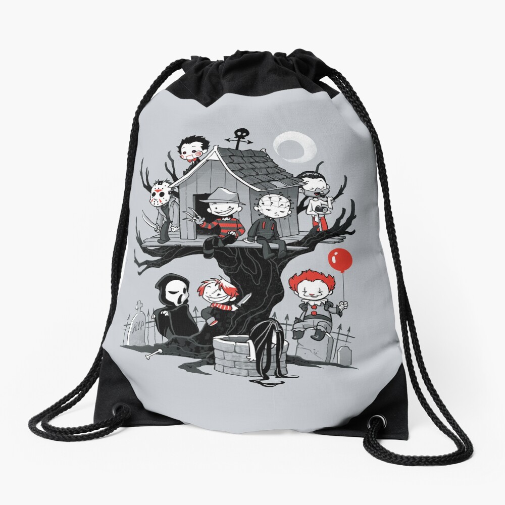 Horror House Drawstring Bag