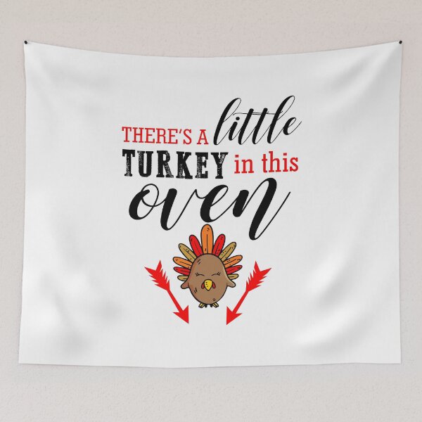 Item preview, Little Turkey oven Pregnancy Reveal Funny Thanksgiving gift designed and sold by hadleydesigns.