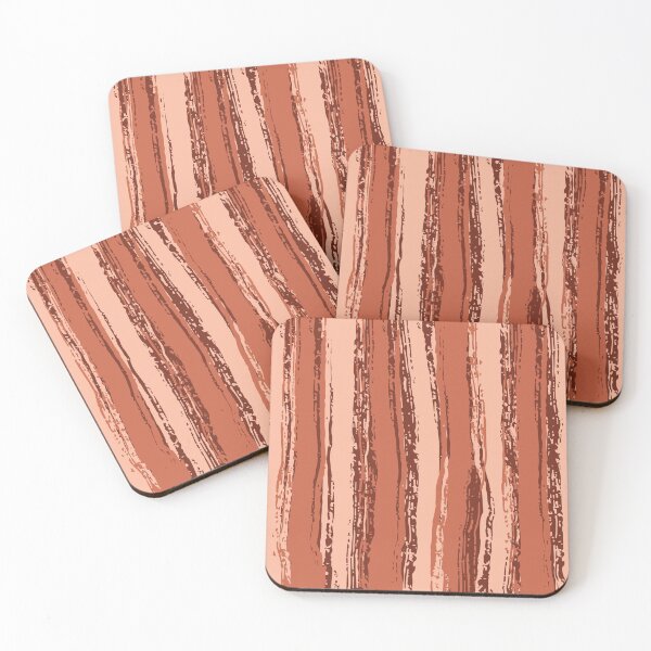 Item preview, Burnt Sienna & light salmon pink Stripes designed and sold by Mia Harper Design.