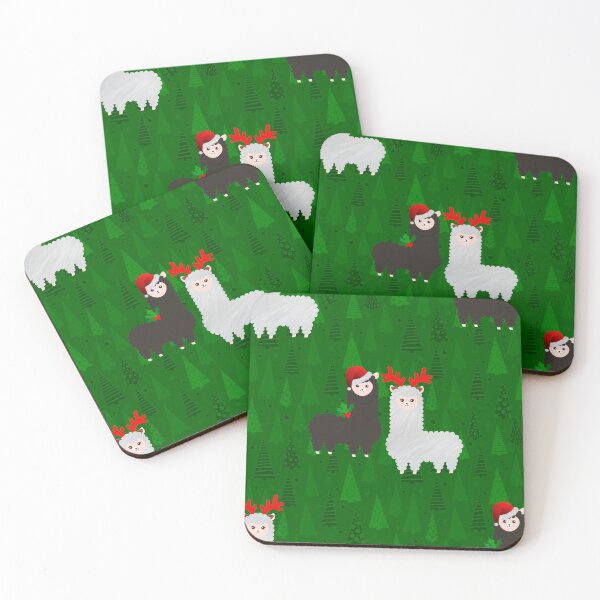 Item preview, xmas reindeer alpacas designed and sold by Gossip Rag.