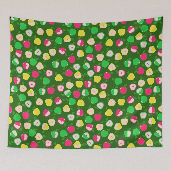 Item preview, Apple Orchard Picking Fruit Core for fall and autumn Green gif teacher pattern designed and sold by mkopka.