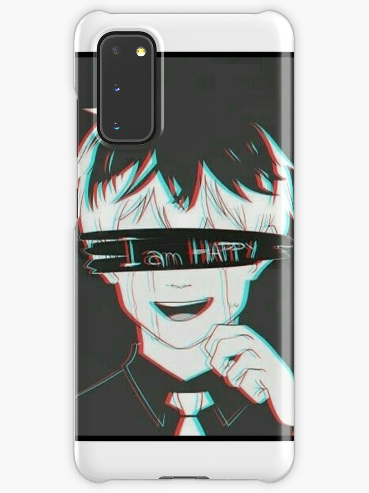 i am happy  sad anime boy  case  skin for samsung galaxy