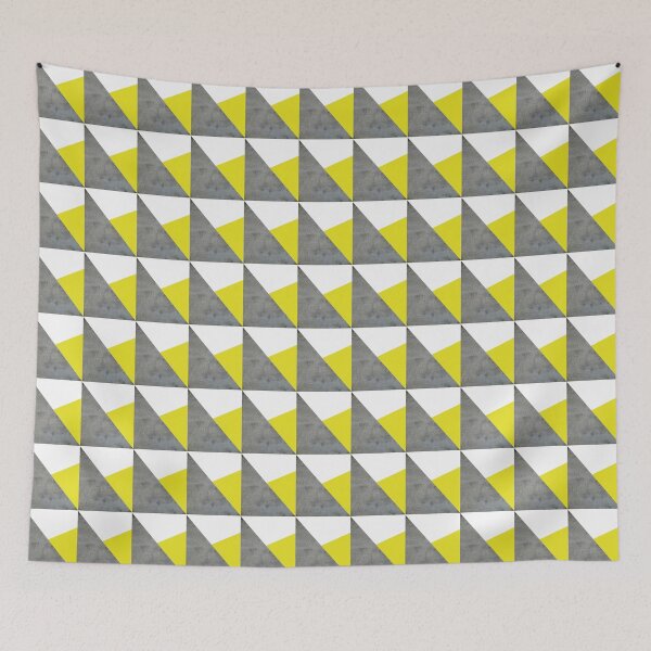 Item preview, Concrete grey and yellow geometric triangle pattern designed and sold by by-jwp.