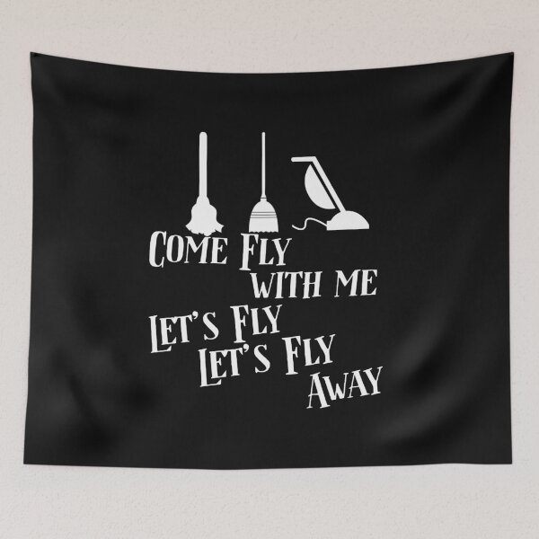 Item preview, Come With Me Lets Fly Away Witch Broom Mop Vacuum Halloween  graphic designed and sold by Leslie Smith.