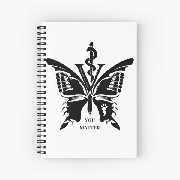 Vet Med After Hours You Matter Butterfly Notebook Spiral Notebook