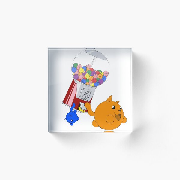 Cat Gumball Machine - Rainbow Acrylic Block