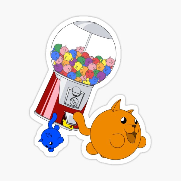Cat Gumball Machine - Rainbow Sticker