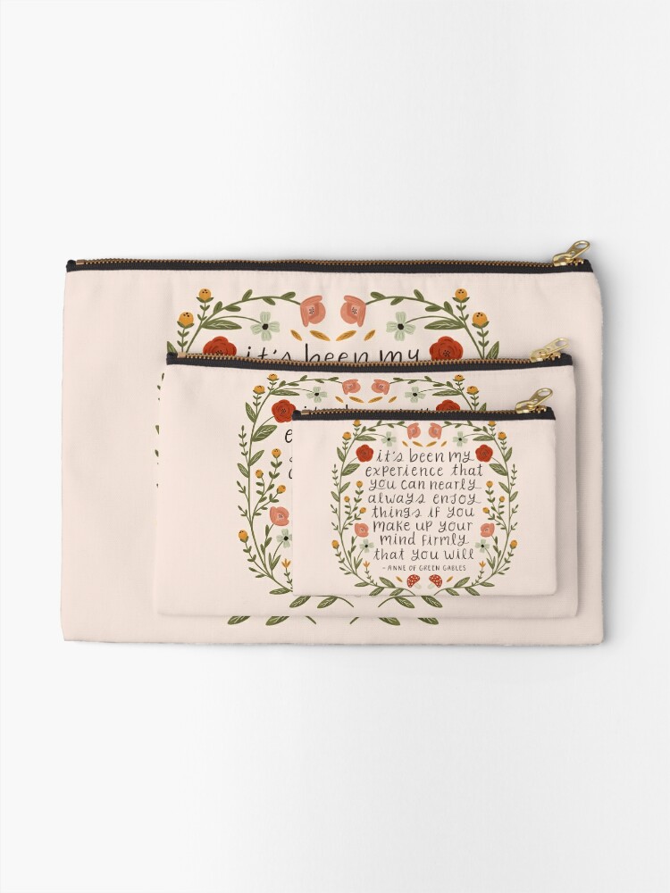 Alternate view of Anne of Green Gables "Enjoy Things" Quote Zipper Pouch