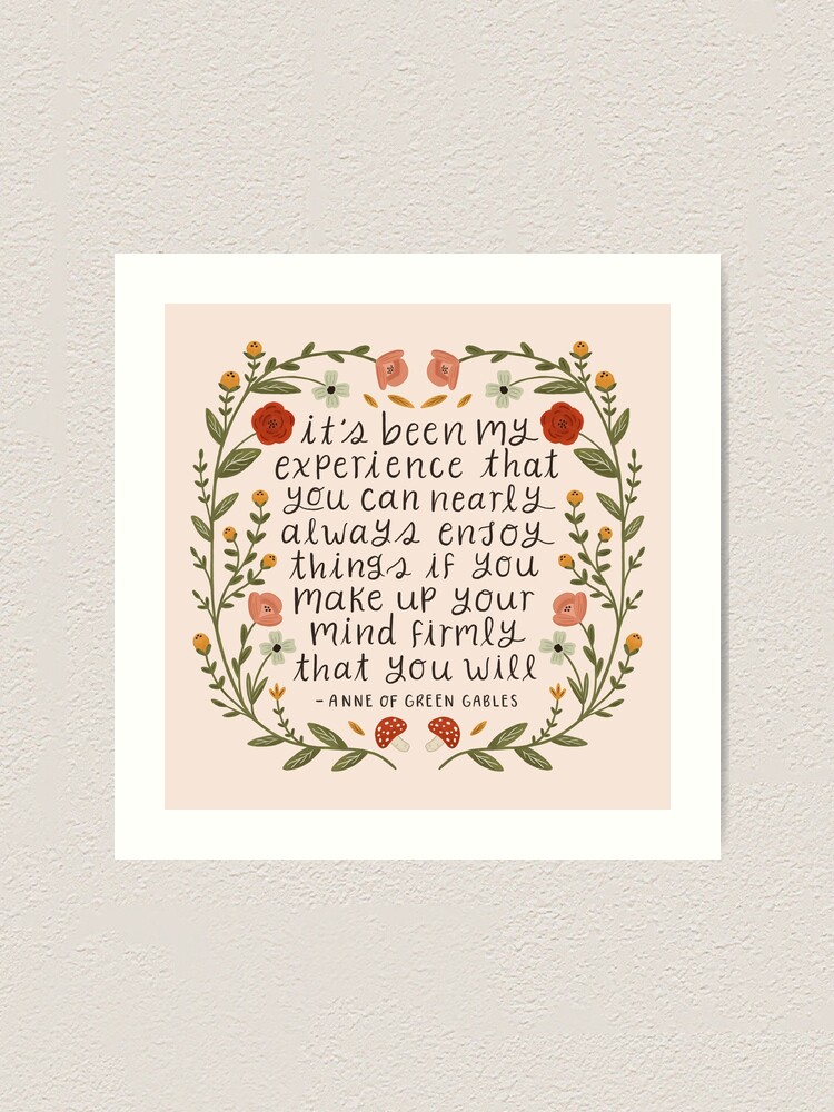 Alternate view of Anne of Green Gables "Enjoy Things" Quote Art Print