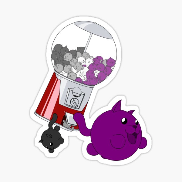 Cat Gumball Machine - Asexual Sticker