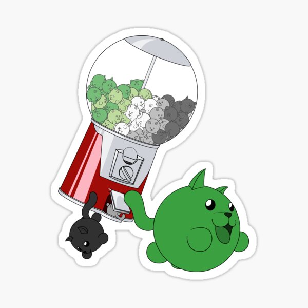 Cat Gumball Machine - Aromantic Sticker