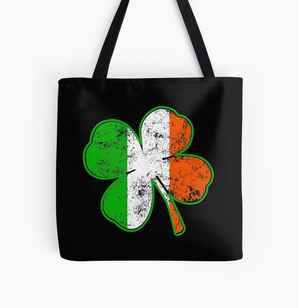 Irish Shamrock All Over Print Tote Bag