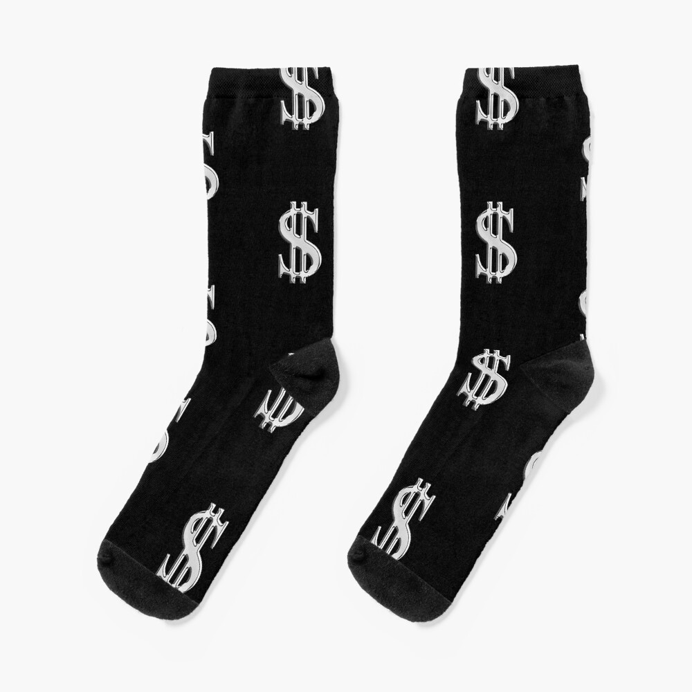 "Chrome Style Dollar Sign" Socks for Sale by Garaga Redbubble