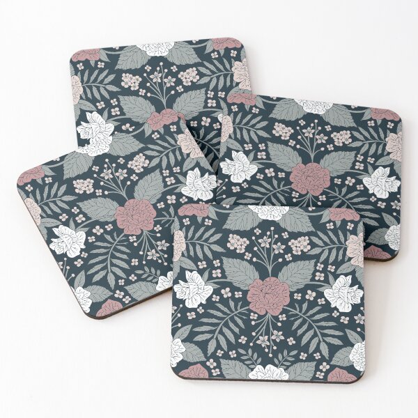 Item preview, Mauve, Pink, Blue, White & Navy Floral Pattern designed and sold by somecallmebeth.