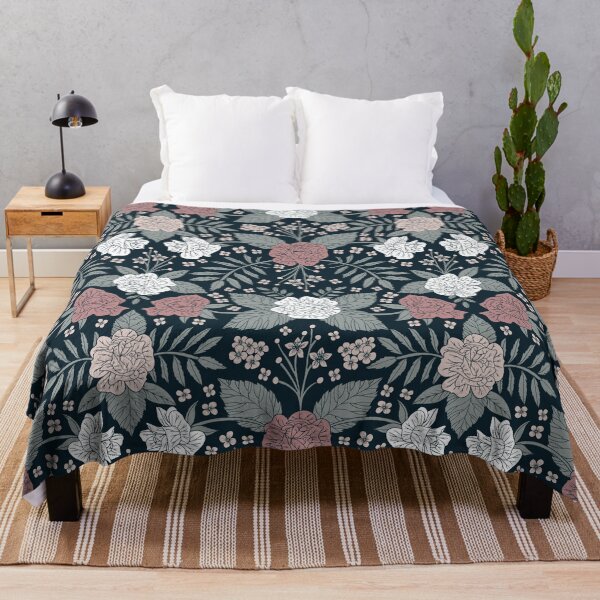 Item preview, Mauve, Pink, Blue, White & Navy Floral Pattern designed and sold by somecallmebeth.