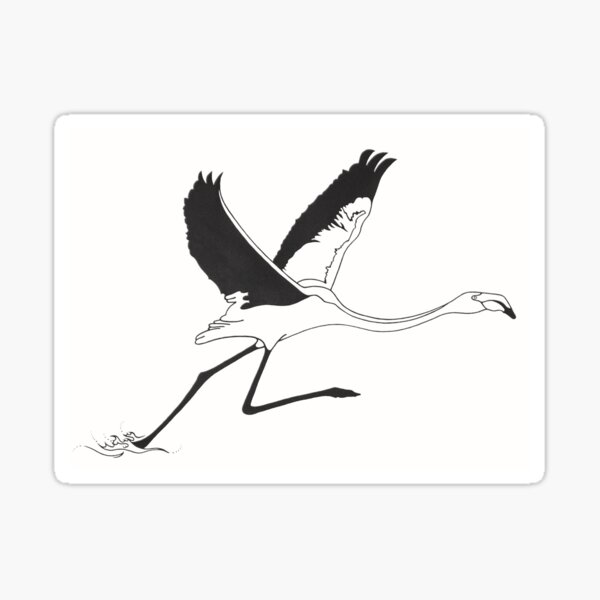 Andean Flamingo Flight, An Endangered Species Sticker
