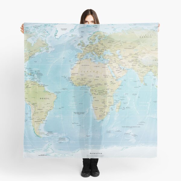 Physical Map of the World 2015 Scarf