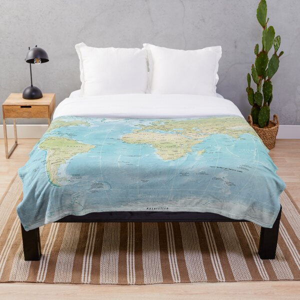 Physical Map of the World 2015 Throw Blanket