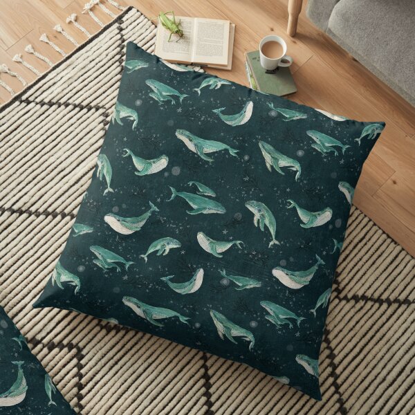 Goodnight little whale Floor Pillow