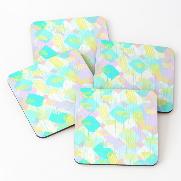 Item preview, 80’s Pop Pastels Geometric Pattern - Dashes and Squares designed and sold by Michelebuttons.