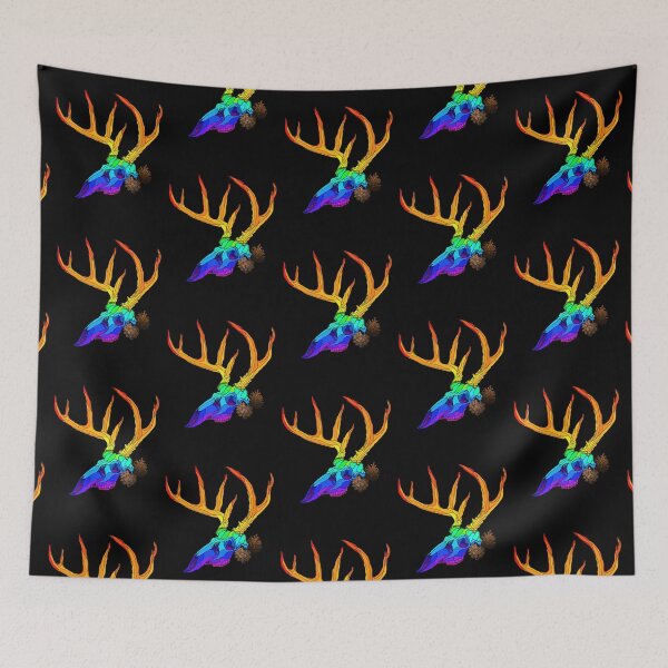 Item preview, Rainbow White Tail Buck Skull designed and sold by TinkerandBone.