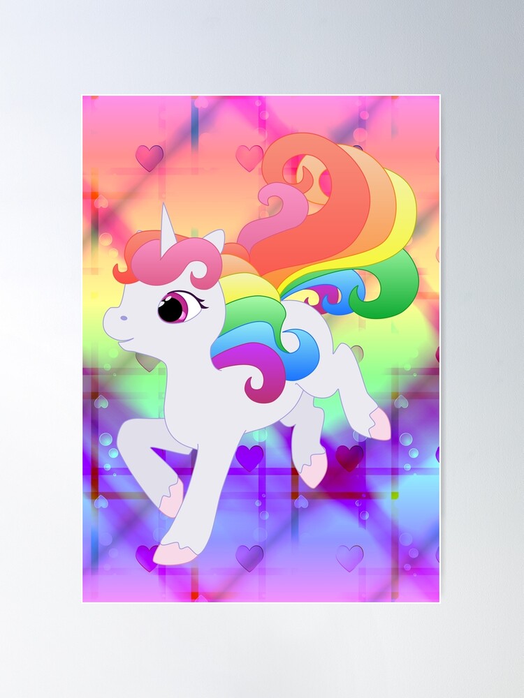 Cute Baby Rainbow Unicorn Poster for Sale by LyddieDoodles