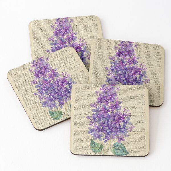 Item preview, Botanical print, on old book page - lilac designed and sold by Art by Lilia.