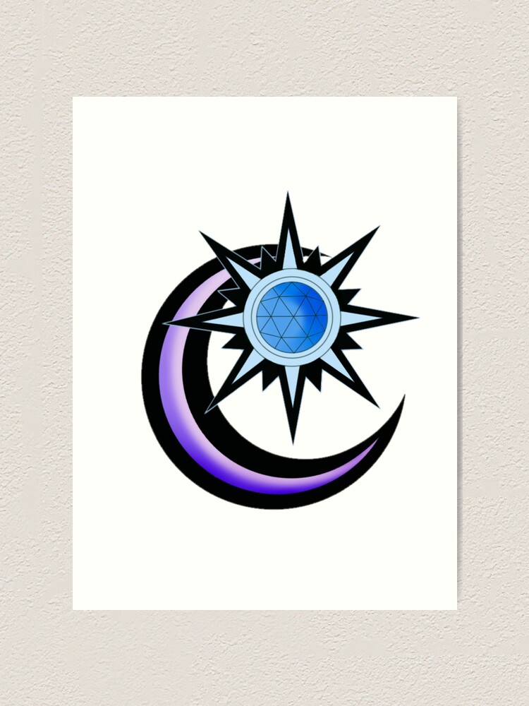 Twitches Sun And Moon Symbol Art Print By Oldisneydesigns Redbubble