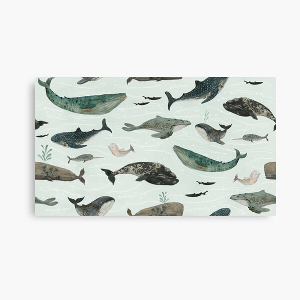 Tattooed Whales Canvas Print